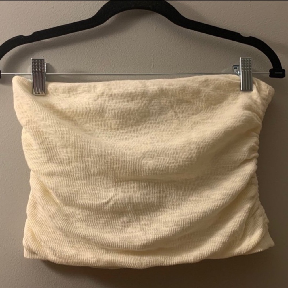 free people white/cream boulevard tube top